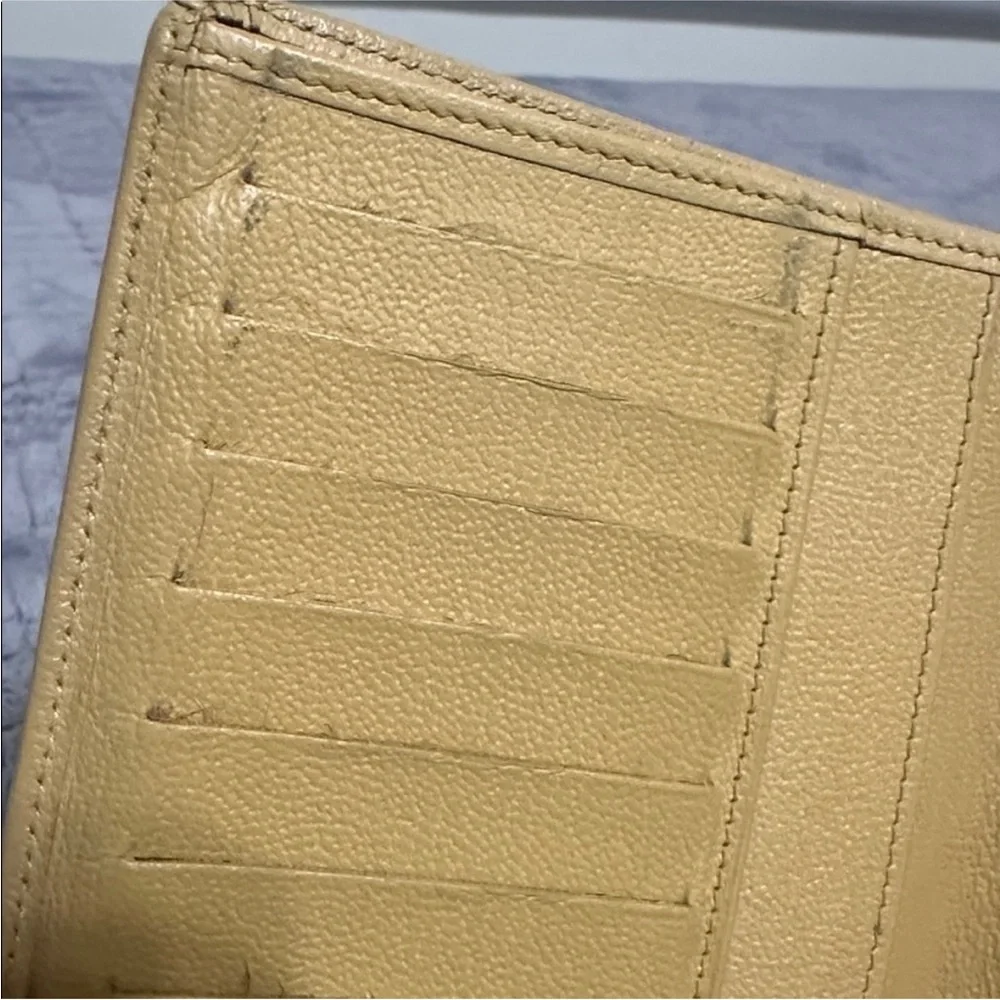 CHANEL Mustard Yellow Leather CC Logo Continental Wallet